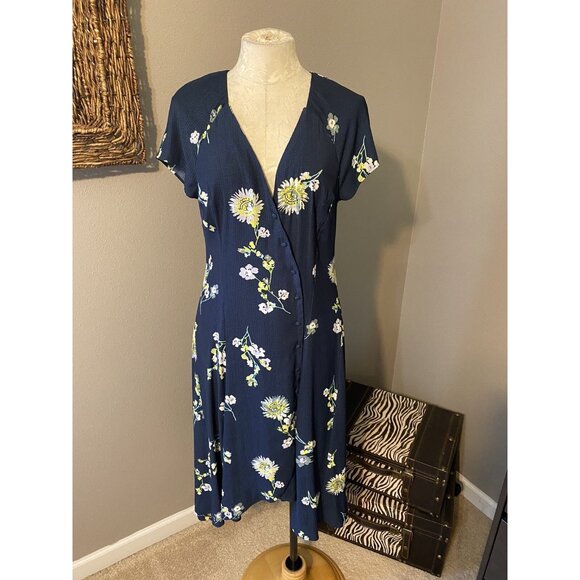 Free People Dress Blue Yellow Green M Medium 6 8 10 NWT Washable Hi Low NEW - Picture 10 of 15